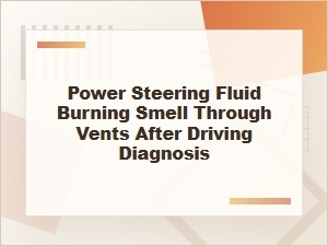 Power Steering Fluid Burning Smell Through Vents Diagnosis