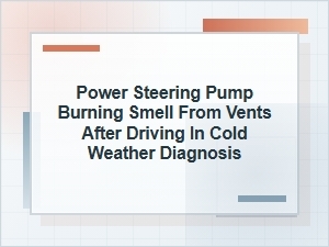 Power Steering Pump Burning Smell From Vents Diagnosis